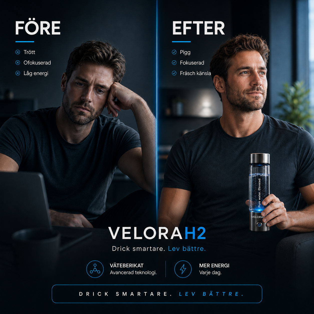 Hydrogen Water Bottle/Vattenflaska för väteberikat vatten