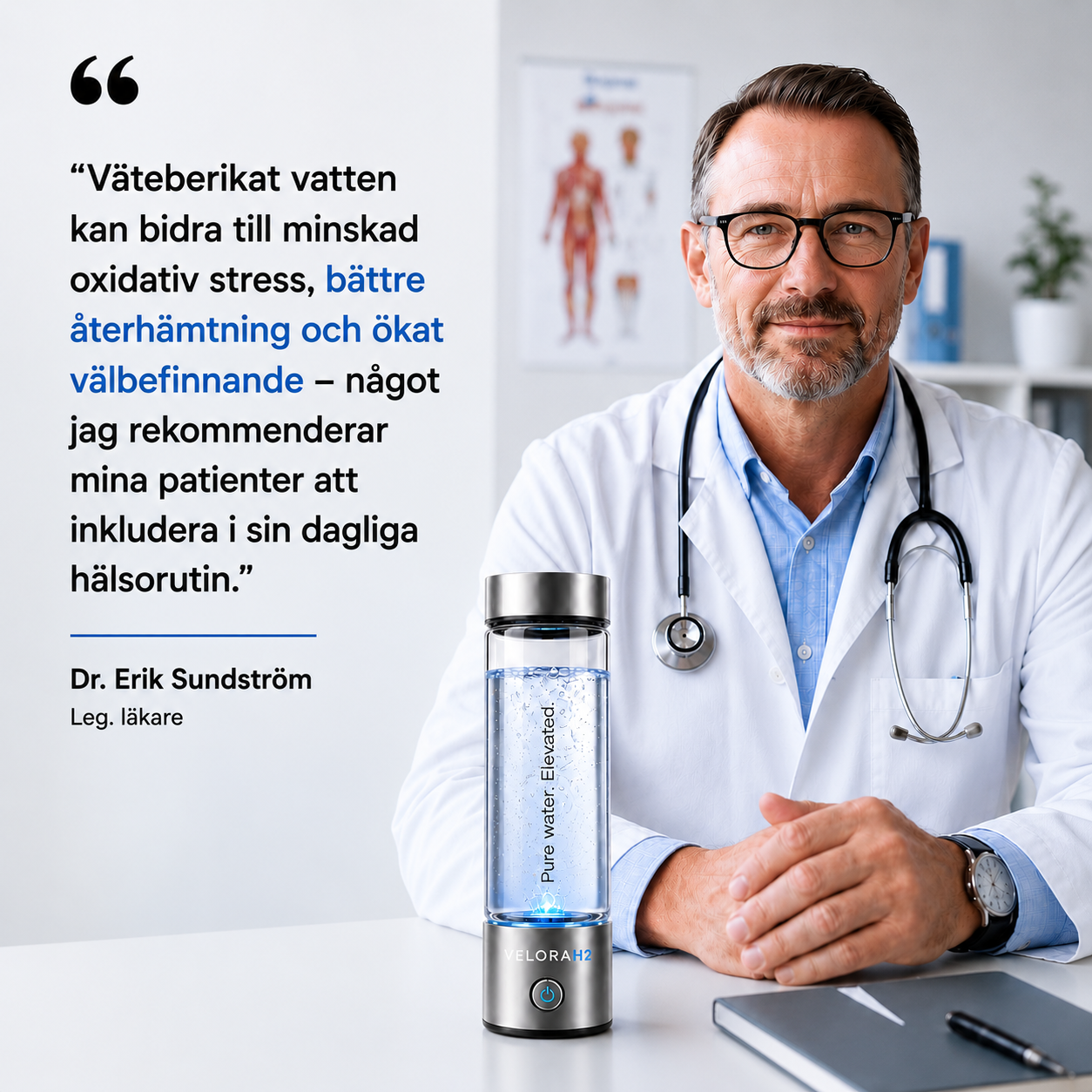 Hydrogen Water Bottle/Vattenflaska för väteberikat vatten